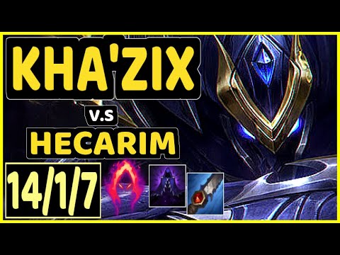 NIGHTBLUE3 (KHA'ZIX) vs HECARIM - 14/1/7 KDA JUNGLE GAMEPLAY - NA Ranked GRANDMASTER