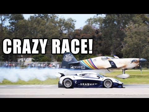 Redbull Air race plane vs 2000hp of cars: Brabham BT62 Hypercar, Porsche GT2RS & F1!
