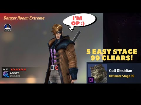 TRASCENDED EXCALIBUR GAMBIT DESTROYING GBR & DRX SOLO! 5 EASY CULL 99 CLEARS! - Marvel Future Fight