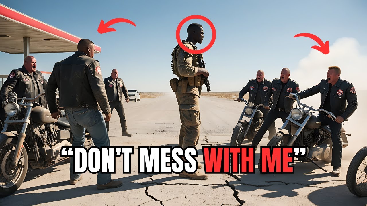 Bikers Mess with the WRONG Soldier at Gas Station