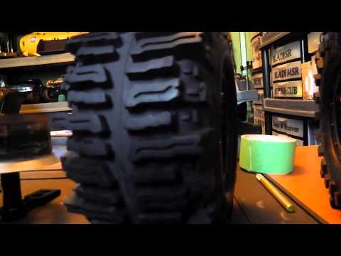 Traxxas Summit Axial 3.8 40 series wheels cut to Axial Rockster 3.8 narrow