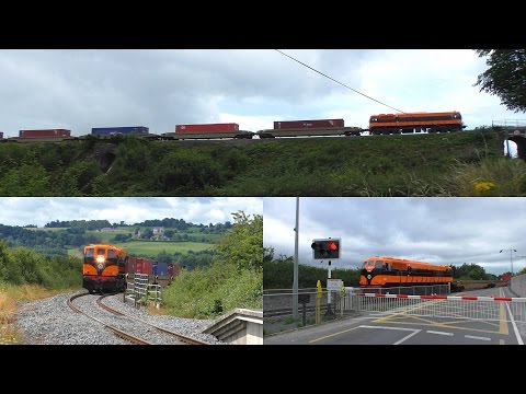 071 in 'Supertrain' livery on DFDS CPW liners in counties Carlow & Kilkenny (July 2016)