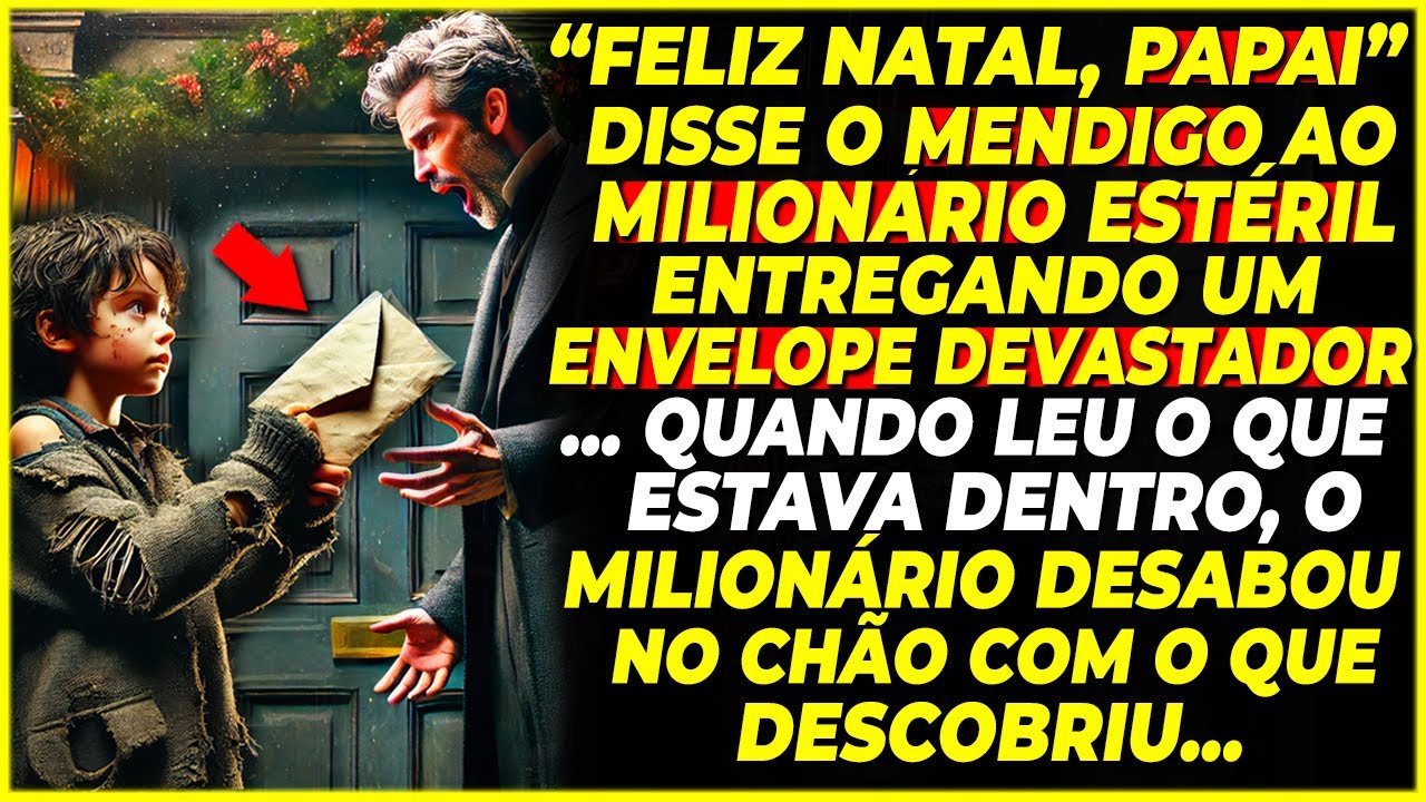 "FELIZ NATAL, PAPAI", DISSE O MENDIGO AO MILIONÁRIO ESTÉRIL, ENTREGANDO UM ENVELOPE DEVASTADOR...