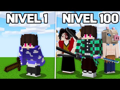 IRMANDADE - I WENT FROM LEVEL 1 TO 100 IN MINECRAFT'S DEMON SLAYER MOD