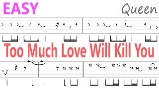 Queen - Too Much Love Will Kill You / Guitar Solo Tab+BackingTrack