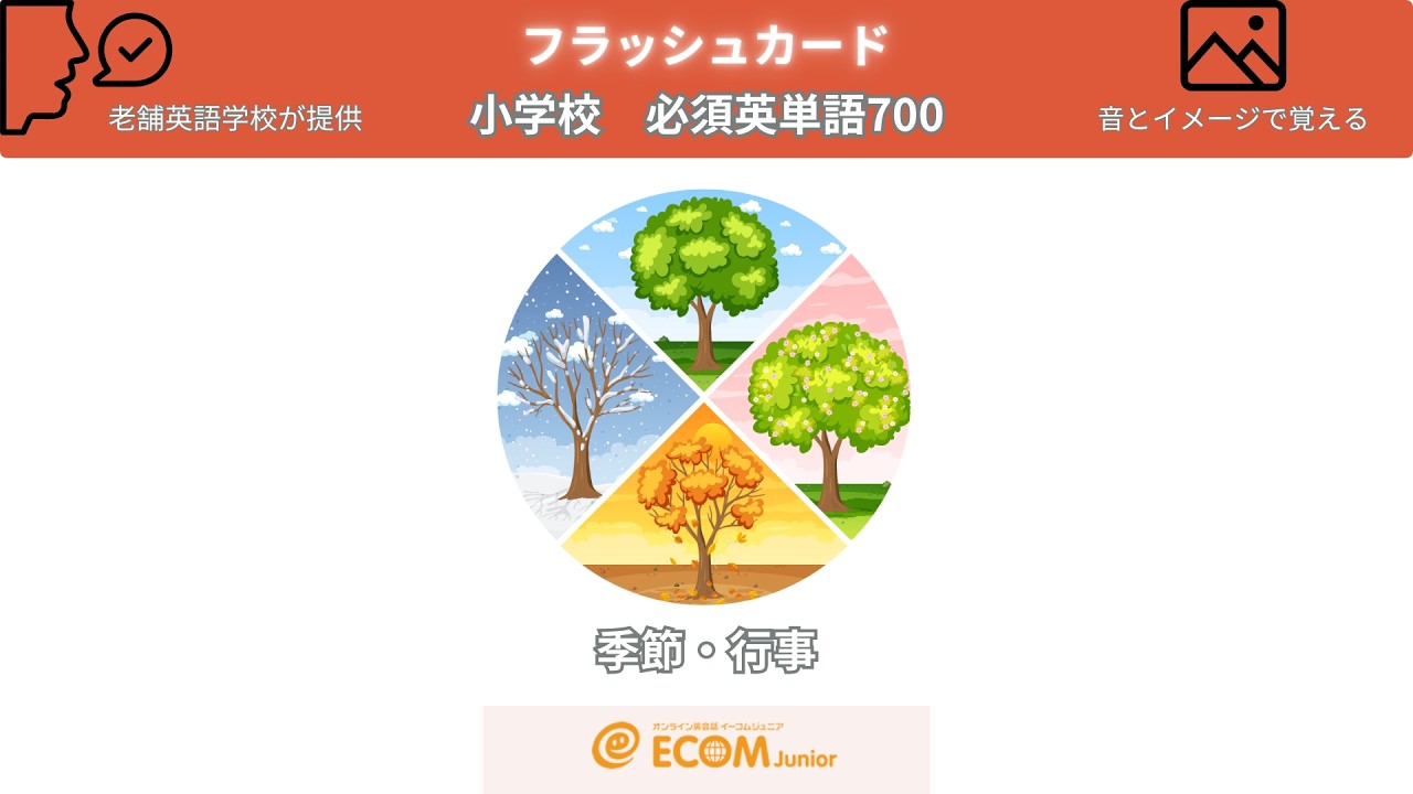 季節や行事を英語で- 音とイメージで覚えるフラッシュカード。#小学校英単語700