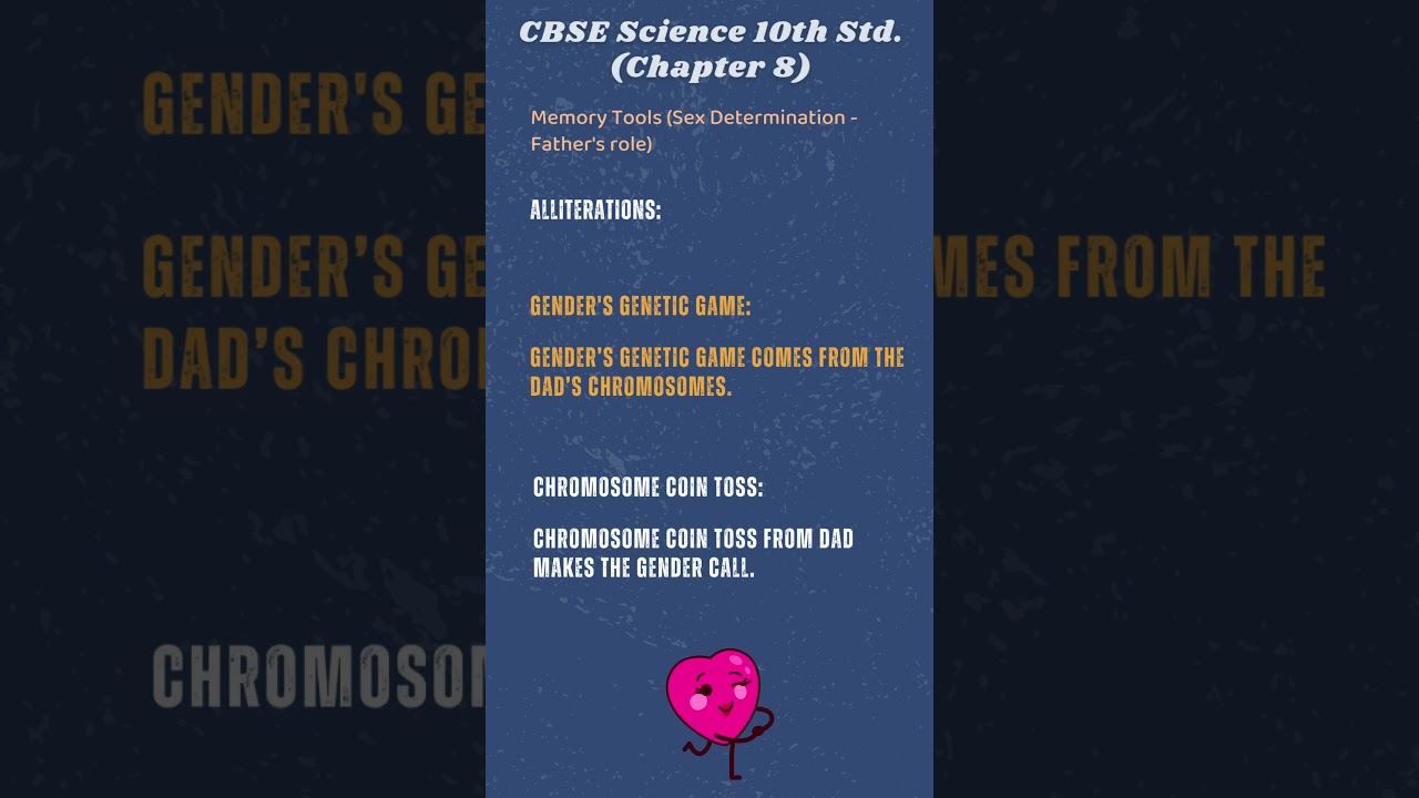 CBSE 10 Science. Heredity. Ch. 8. Sex Determination - Father's role | Texcellency textbooks