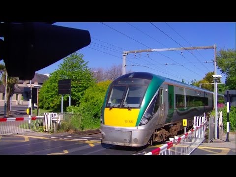 Level Crossing at Merrion Gates - Two 22000 class Intercity Trains