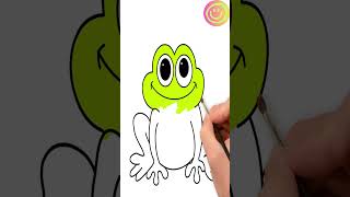 EASY Cute Frog Drawing and Painting Tutorial for Kids!