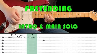 PRETENDING - Guitar lesson - Intro & main solo with tabs (fast & slow) - Eric Clapton