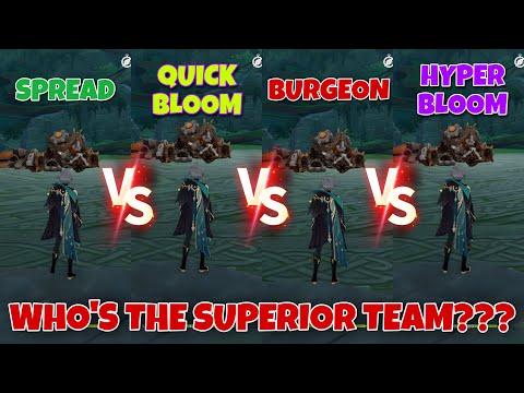 C0 Alhaitham Spread vs Quickbloom vs Burgeon vs Hyperbloom Team Showcases! Who’s The Superior Team??