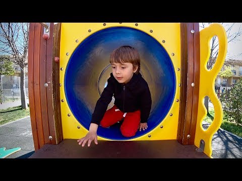 STUCK IN THE OUTDOOR PLAYGROUND FOR KIDS!! Marcos Prentend Play with Laura