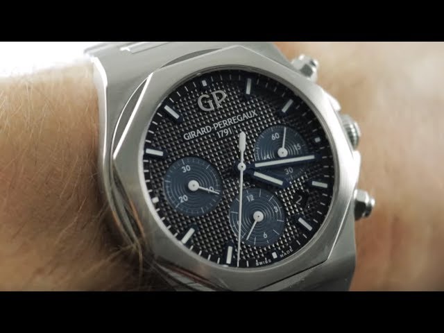 Vídeo relacionado con PNESHGTT Compatible con correa de reloj cocodrilo GIRARD-PERREGAUX LAUREATO 81010,81020(BLACK)