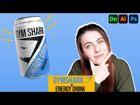 What if GYM SHARK had an energy drink | Packaging design