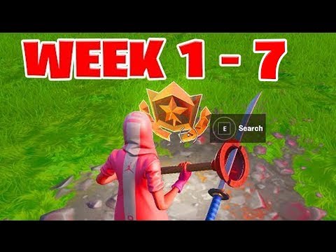 ALL Secret Battle Stars Season 10 - Fortnite Week 1 to 7 Locations (SEASON X)