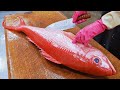 Loooong Tail！Giant Red Diamond Fish Cutting Skills, Steamed Fish Fillet / 巨大長尾鳥！ 絲尾紅鑽魚切割技