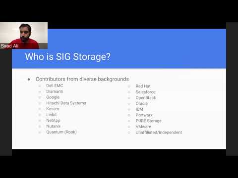 Kubernetes SIG Storage On-Boarding - Episode 1 - SIG Storage 101