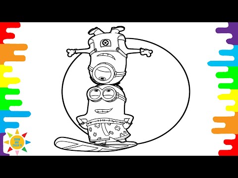 Minions On Vacation Coloring Pages | Minions Coloring Pages | @drawandcolortv