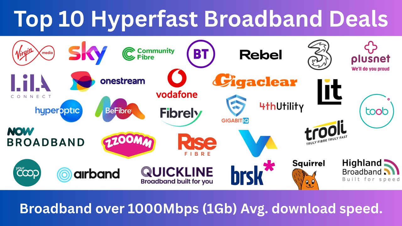 Top 10 1Gb(1000Mb) Broadband Deals. Starting from £29. Are They Worth It?