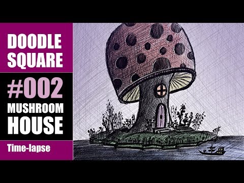 Quick sketch | Mushroom house | doodle square