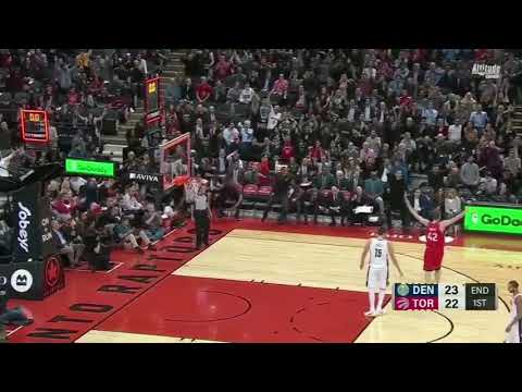 Delon Wright beats buzzer from over half court (48 feet) - Nuggets @ Raptors
