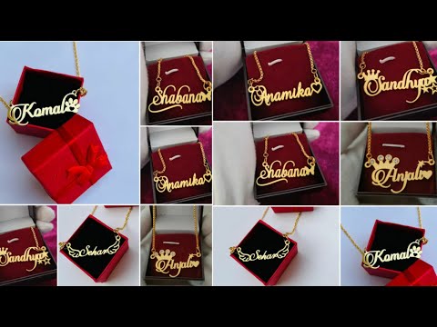 Name locket designs in gold | Name pendant with chain | latest name locket |  latest name pendant