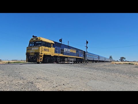 5AM8 up JBRE The Overland (NR70, 8V), Adelaide to Melbourne, 1410, 1/1/26, Dooen VIC 