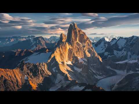 Ethereal Sunset Mountains | AI Parallax Animation 4K Relaxing Drone Flythrough