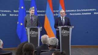 Remarks and answers to the questions by the Foreign Minister Zohrab Mnatsakanyan at the joint press conference with EU Commissioner Johannes Hahn