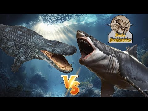 Otodus Megalodon VS Purussaurus Brasiliensis - Duelo Prehistórico -