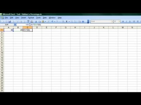 Part of a video titled How to Subtract a Percentage in Microsoft Excel - YouTube