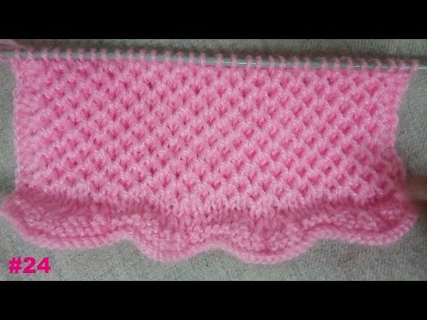Easy Single Color Knitting Pattern No.37 (Hexagon stitch)|Hindi