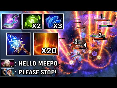 EPIC Pro Invoker Boss vs Meepo Mid Most Crazy Combo Wombo Delete Entire Enemy Team WTF Dota 2
