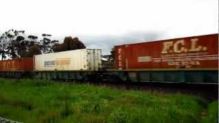 preview picture of video 'Freight Train Going Past Little River Station'