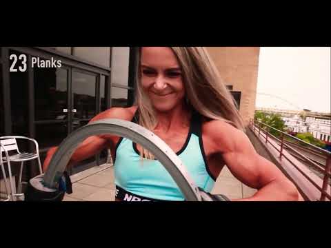 Strong Girl Flexes Biceps, Bends Steel