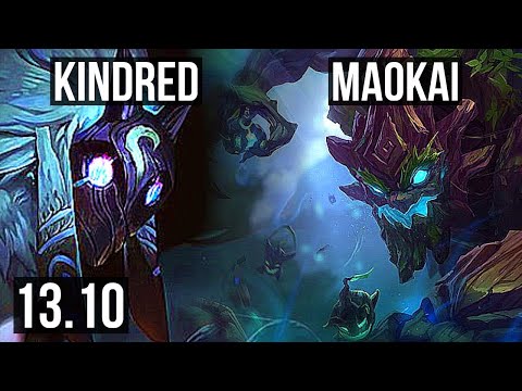 KINDRED vs MAOKAI (JNG) | 72% winrate, 16/3/4, Godlike | KR Master | 13.10