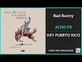 Bad Bunny - ACHO PR Lyrics English Translation - ft Arcángel, De la Ghetto, Ñengo Flow - Spanish