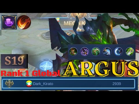 ML SEASON 19 WORLD RANK 1 ARGUS GAMEPLAY  BY Dark_Kirato - TOP 1 GLOBAL ARGUS