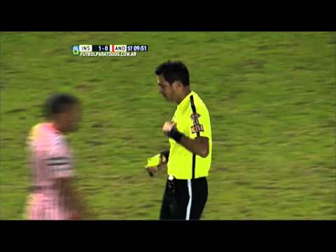 Expulsión de Hereñú. Instituto 1 - Los Andes 0. Fecha 22. Primera B Nacional 2015. FPT.