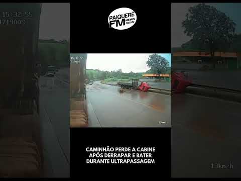 EM CONGONHAS-MG: CAMINHÃO PERDE A CABINE APÓS DERRAPAR E BATER EM CARRETA NA BR-040 🚨🚛