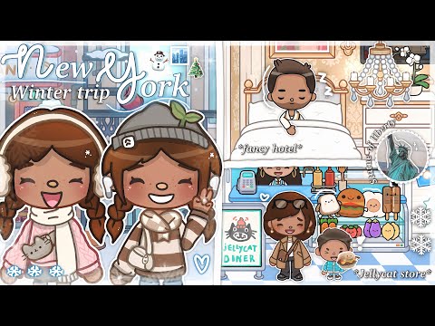 Big family winter trip to new york 🗽☃️✨ *WITH VOICE* (Jellycat store!) || Toca boca Roleplay 