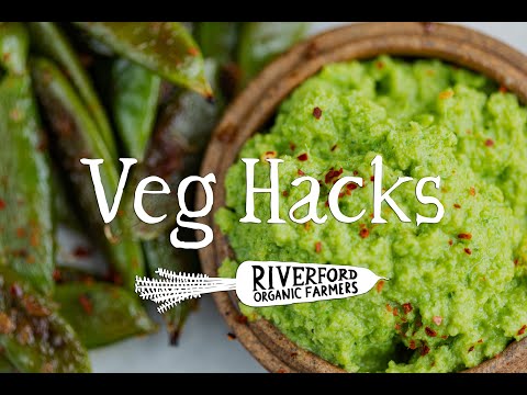 Roast Sugar Snap Peas with Sugar Snap & Wasabi dip I VEG HACKS