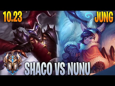 Shaco Jungle vs Nunu - 10.23 Challenger PENTAKILL