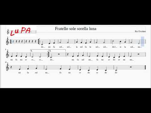 Fratello sole sorella luna - Dolce Sentire - Karaoke - Flauto - Spartito - Note - Instrumental