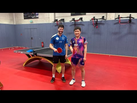 Harimoto and Ovtcharov - Powerful training part 1