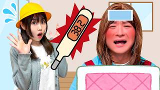【寸劇】ママが風邪をひいちゃった！ 小学生のお姉ちゃんと幼稚園児の妹でままのお手伝いしなきゃ！姉妹で仲良くお買い物できるかなぁ？ママが病院に行ったら大変なことに...！