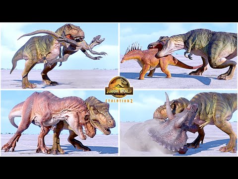 Buck and Doe T-REX All Perfect Animations & Interactions 🦖 Jurassic World Evolution 2 - JWE2