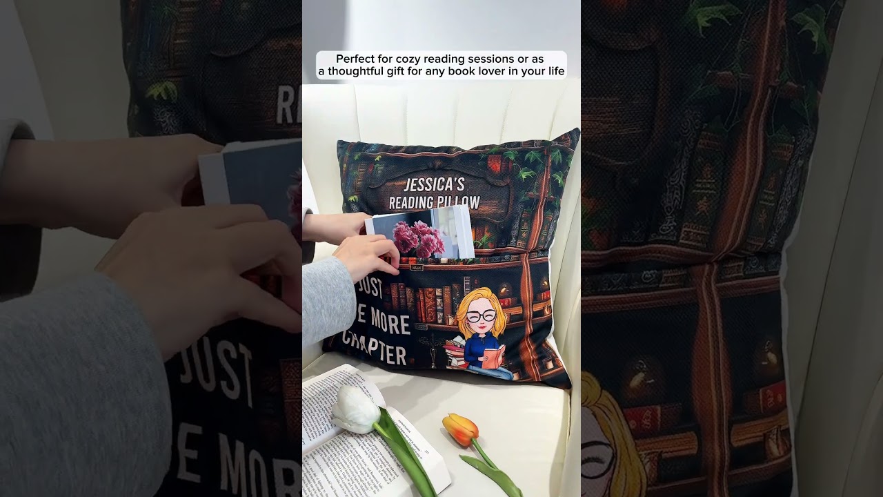 Just One More Chapter | Reading Pillow | Personalized Pocket Pillow (Insert Included)