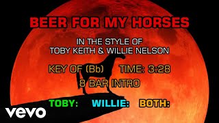 Toby Keith &amp; Willie Nelson - Beer For My Horses (Karaoke)
