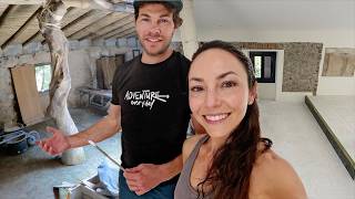 the biggest room in our abandoned home is done! (before and after)